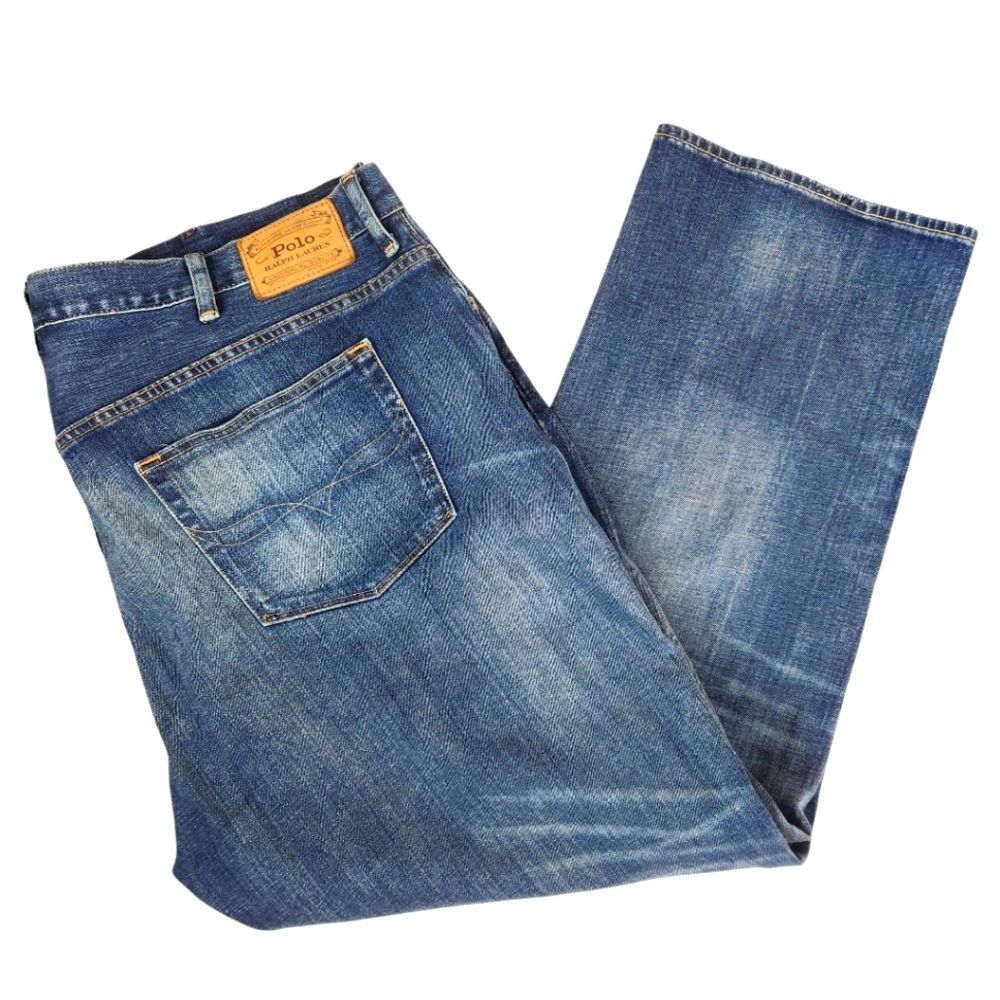 Polo Ralph Lauren Mens The Hampton Relaxed Straight Faded 5 Pocket Jeans 46Bx30